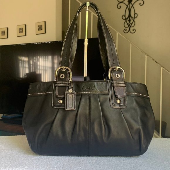 Black Leather Coach Satchel